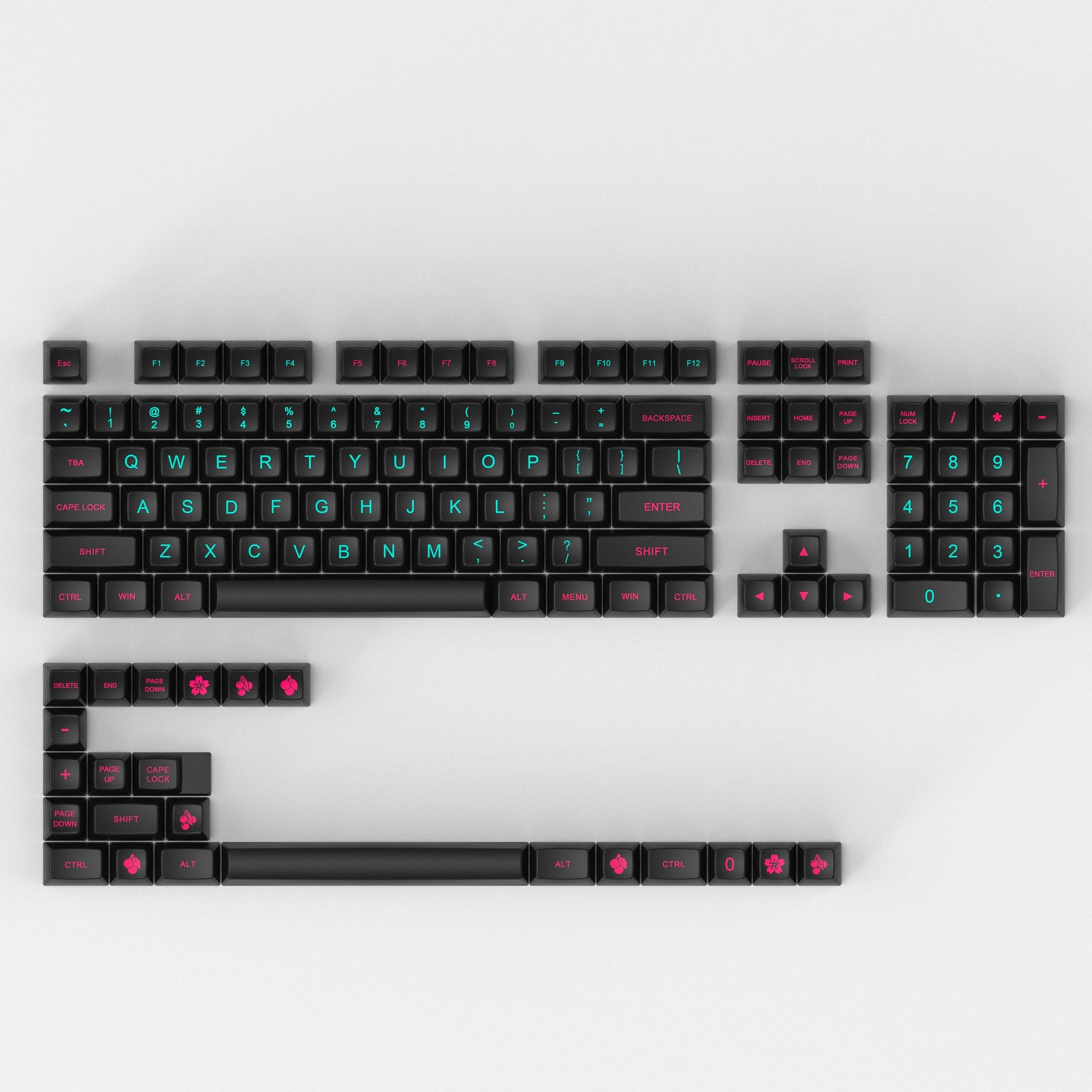 MAXKEY Miami Night SA Profile Doubleshot ABS Keycaps Set