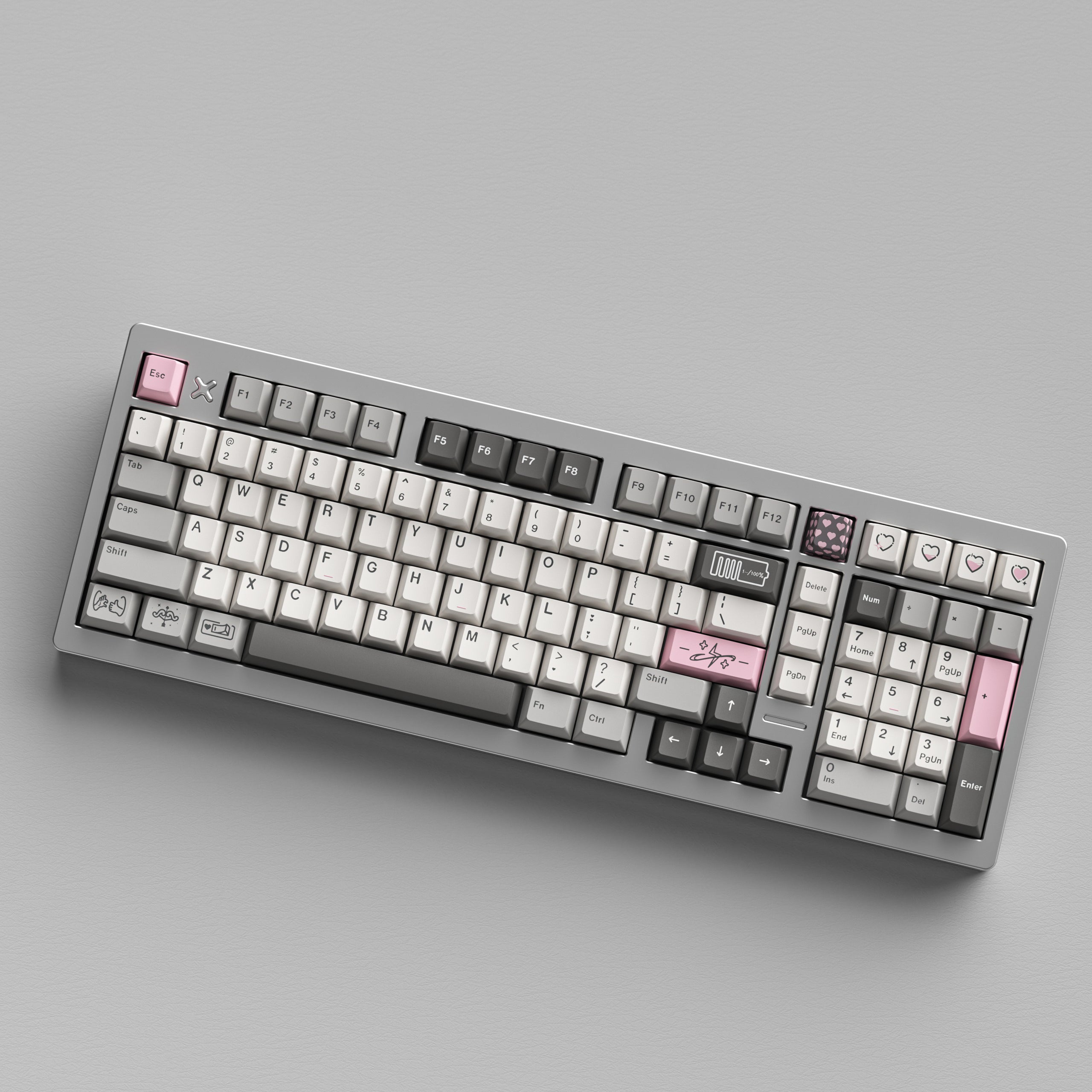 TOXICRA Rosy Gray Cherry Profile Keycaps