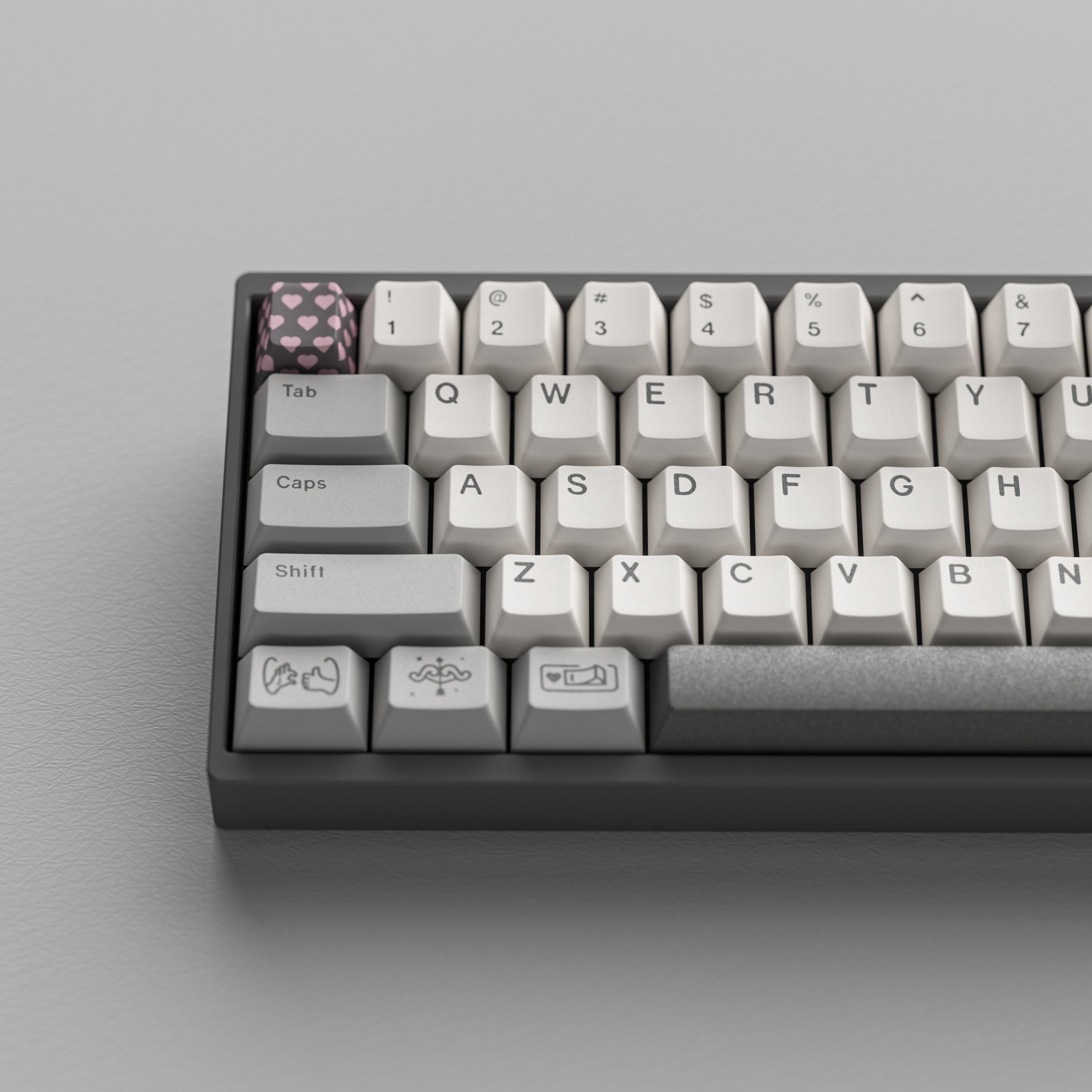 TOXICRA Rosy Gray Cherry Profile Keycaps