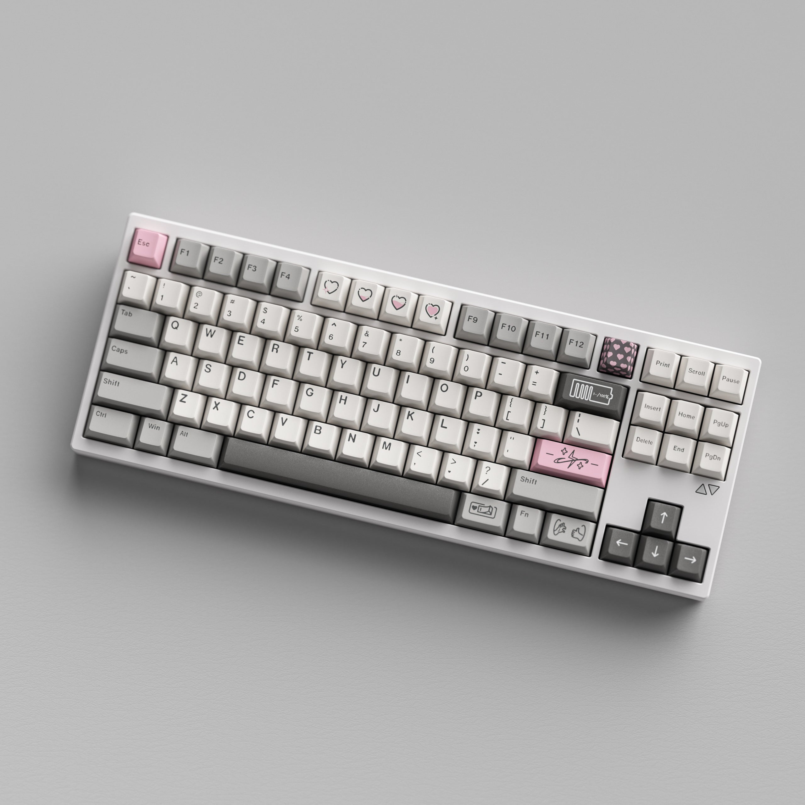 TOXICRA Rosy Gray Cherry Profile Keycaps