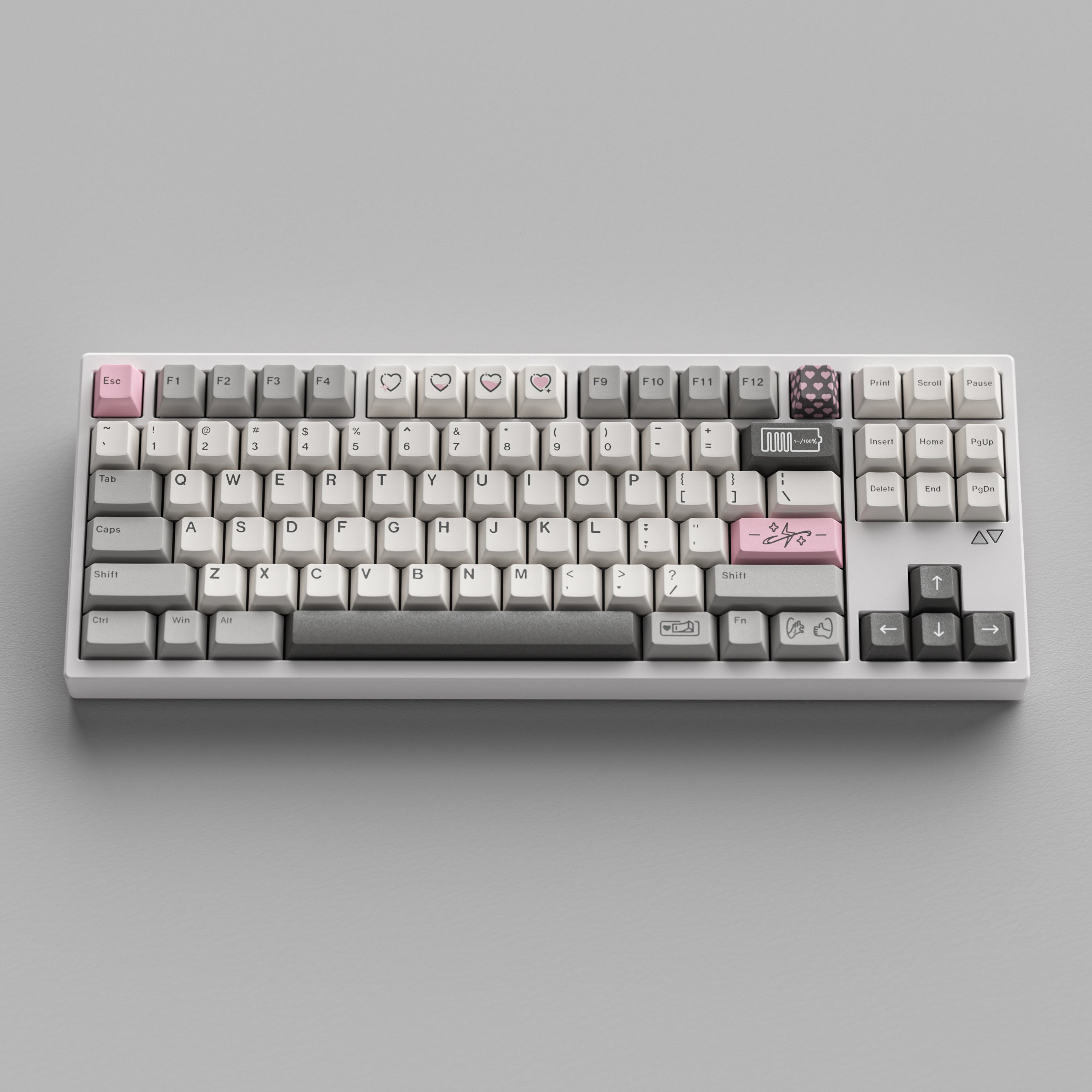 TOXICRA Rosy Gray Cherry Profile Keycaps