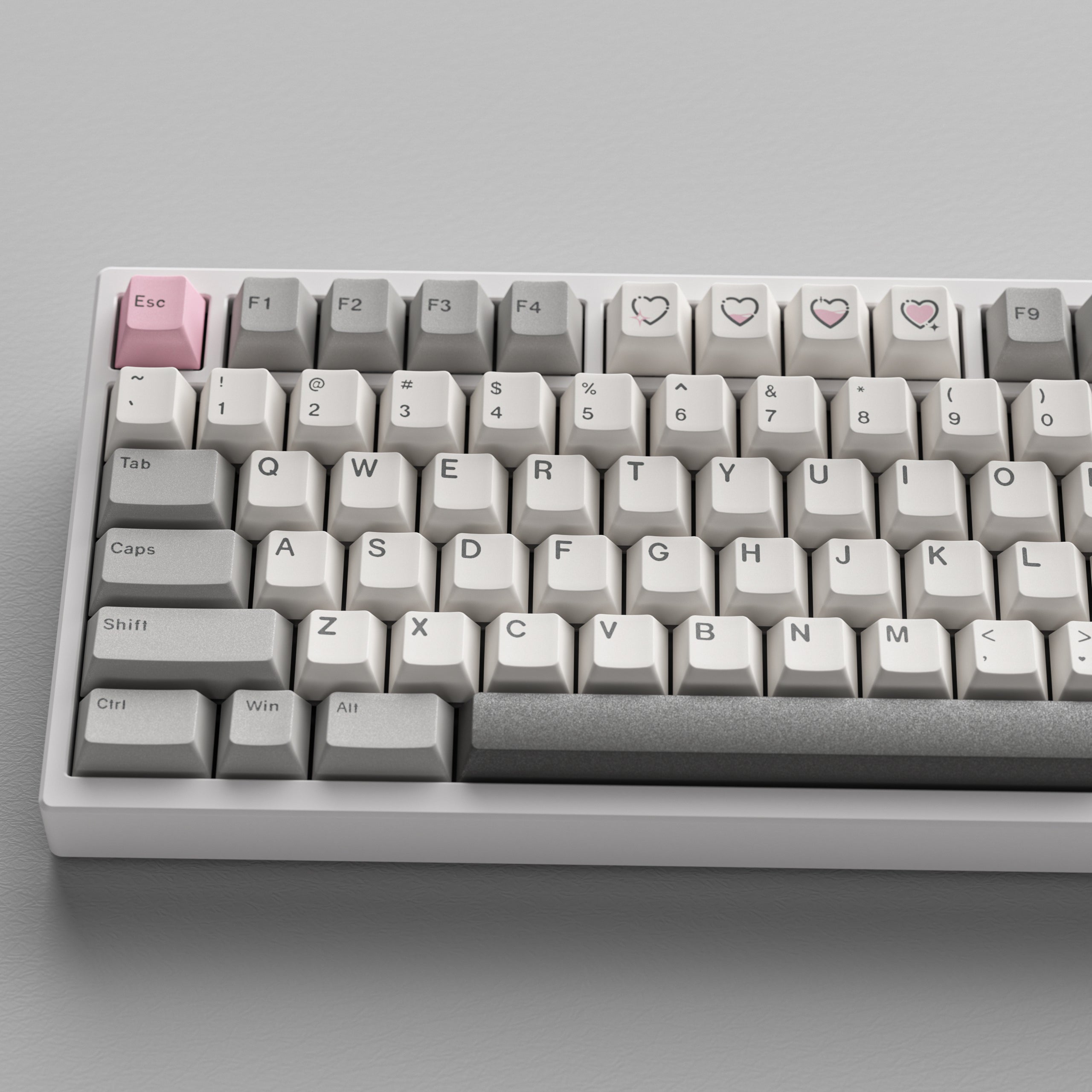 TOXICRA Rosy Gray Cherry Profile Keycaps