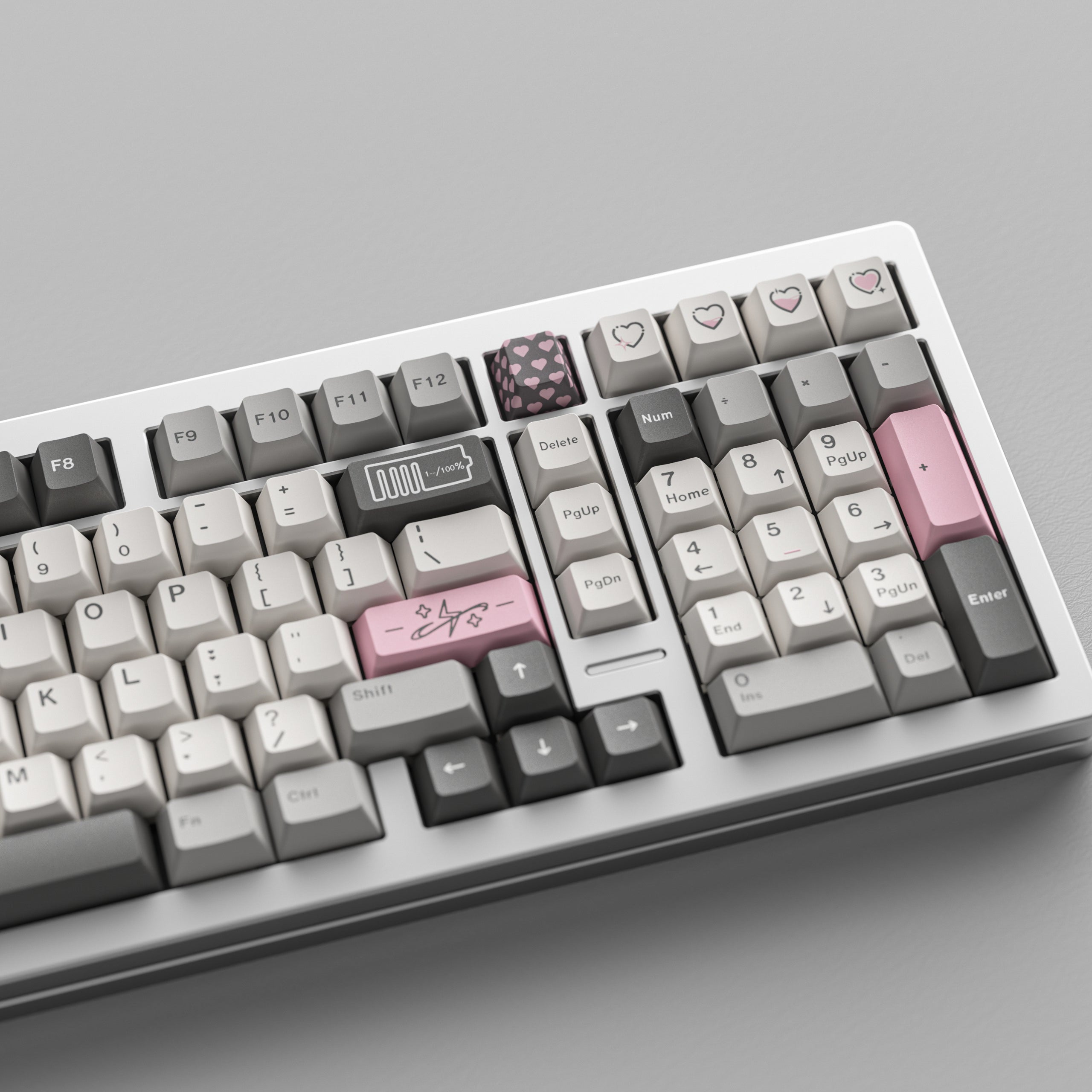 TOXICRA Rosy Gray Cherry Profile Keycaps