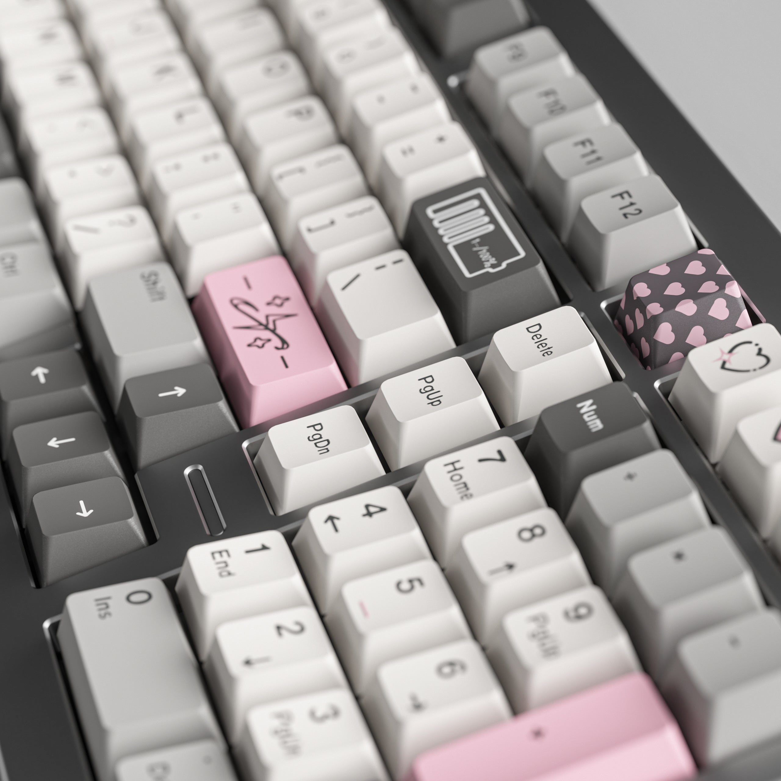 TOXICRA Rosy Gray Cherry Profile Keycaps