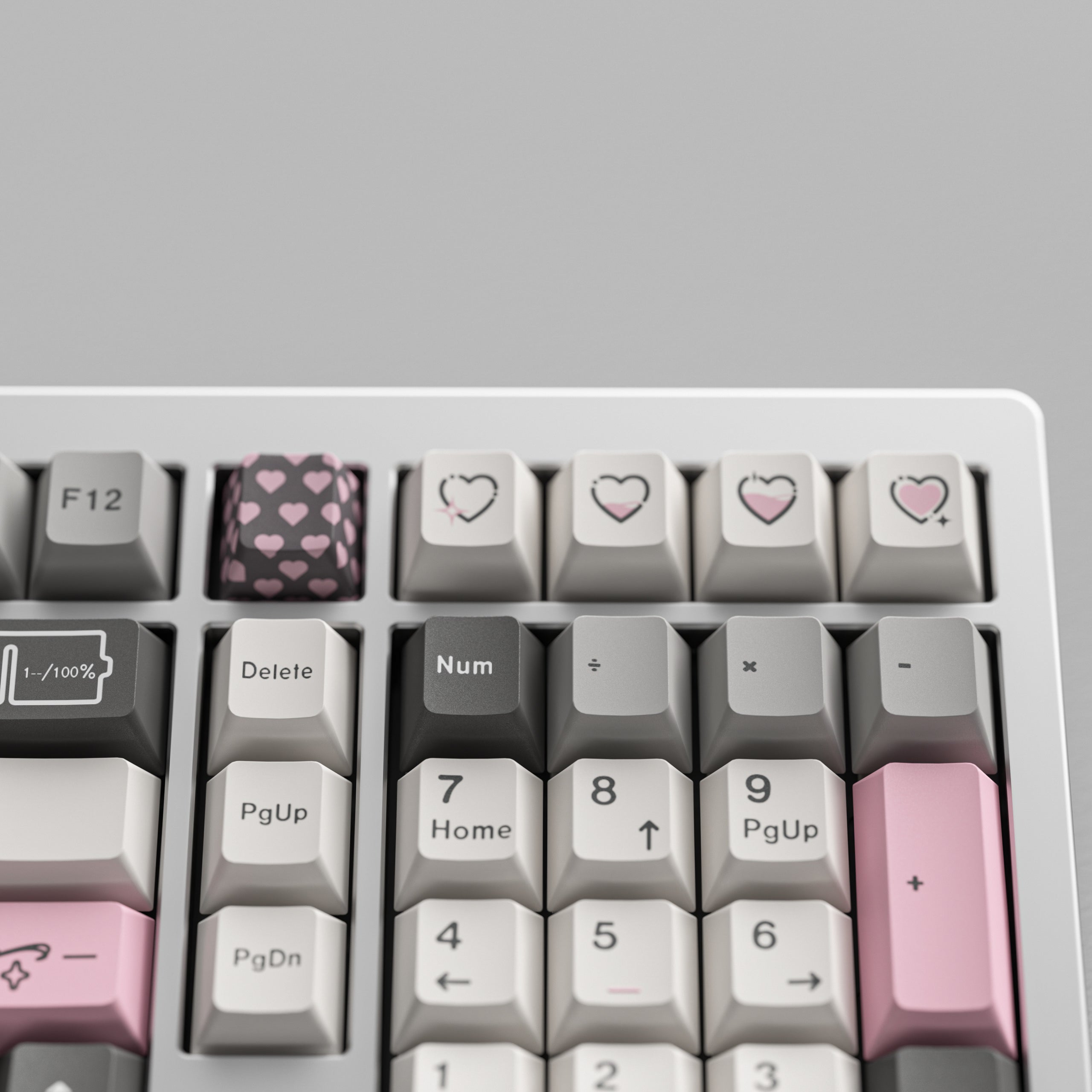 TOXICRA Rosy Gray Cherry Profile Keycaps