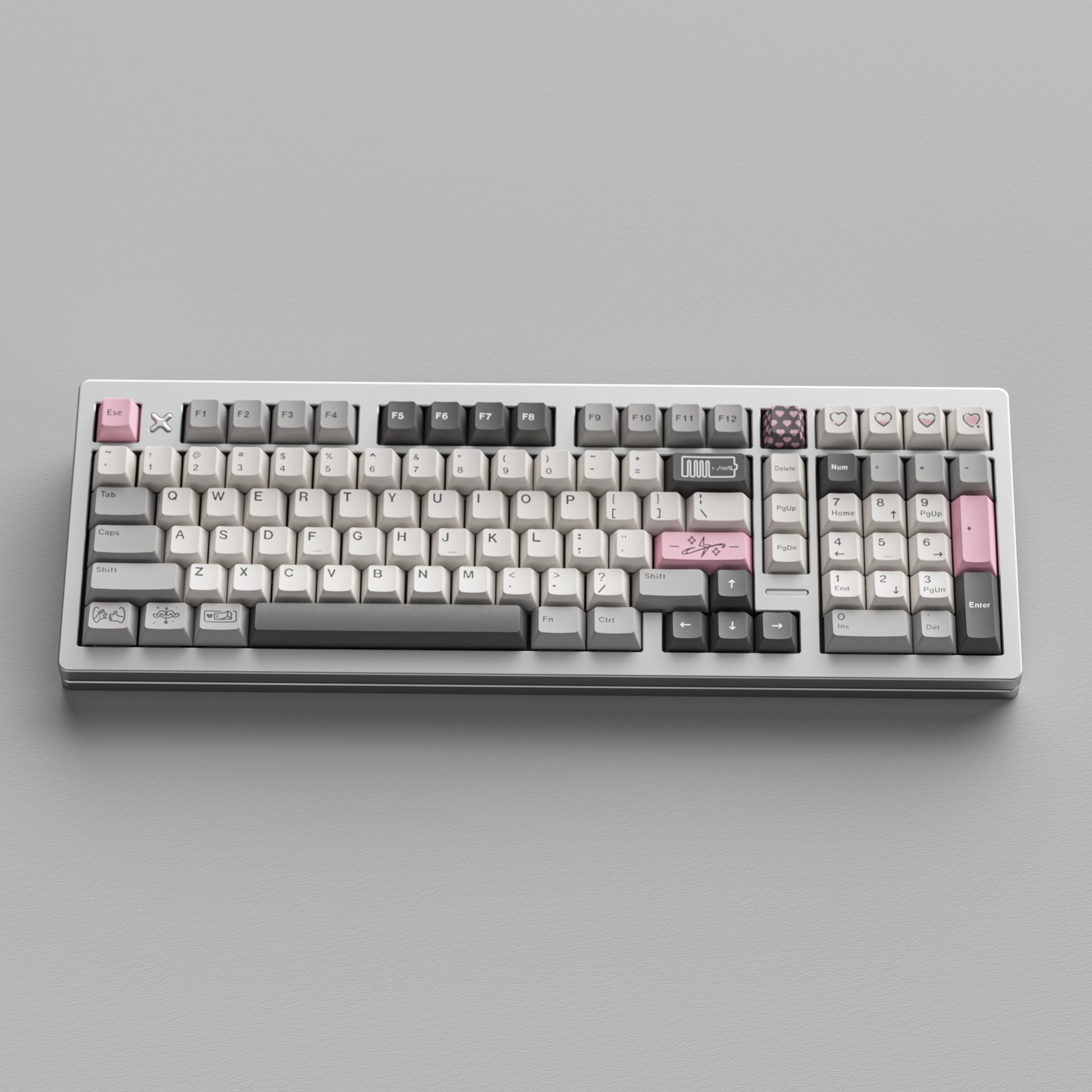 TOXICRA Rosy Gray Cherry Profile Keycaps