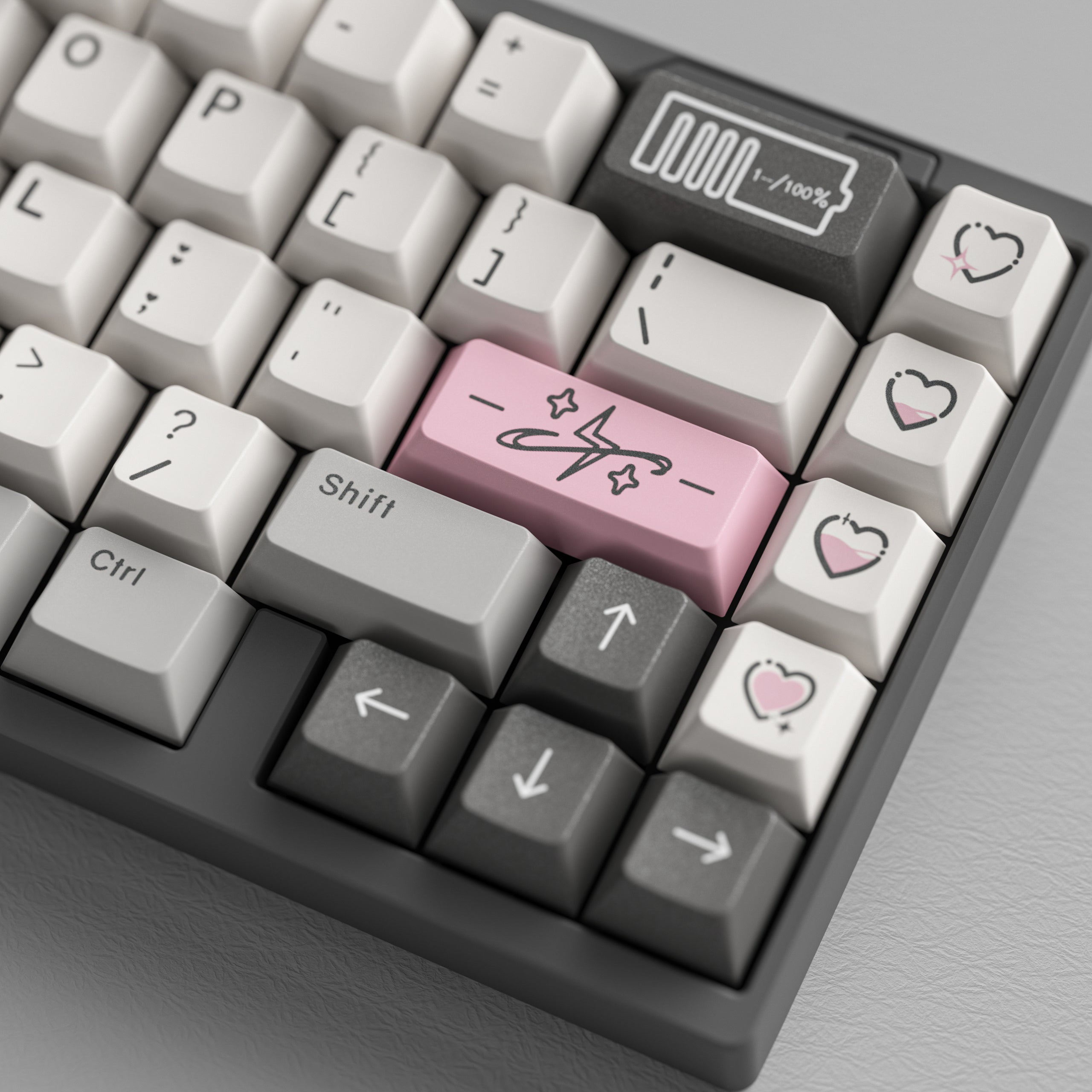 TOXICRA Rosy Gray Cherry Profile Keycaps