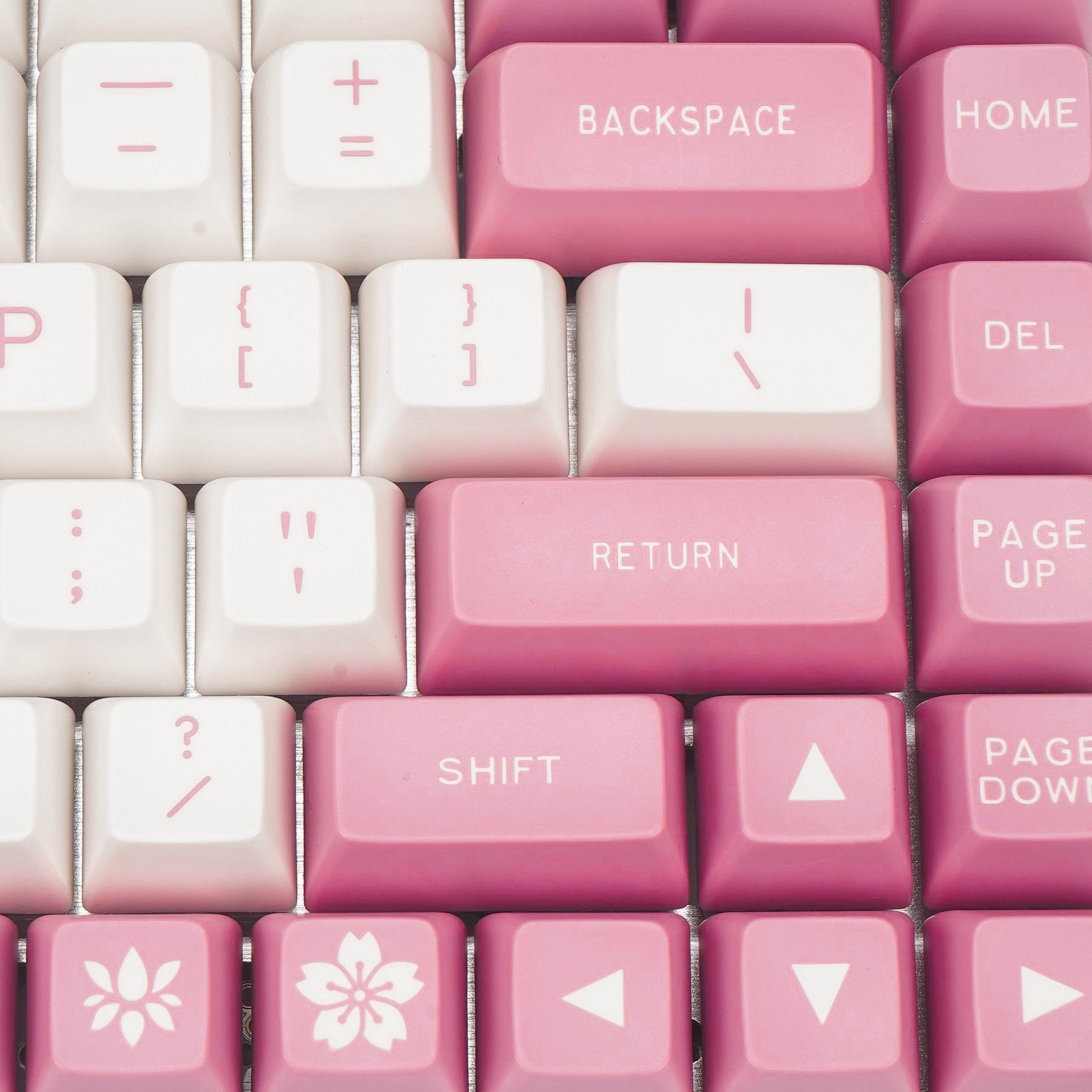 MAXKEY Pink White SA Profile Doubleshot ABS Keycaps Set